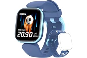 HOOMOON Montre Fitness Tracker Activité Enfant, 1.4" Etanche IP68 Cardiofréquencemètre, Podomètre, Moniteur de Sommeil, Compteur de Calories Connecté Smartwatch, Cadeau pour Garçons Filles