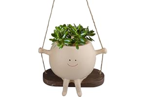 Csuntikulo Macetas Colgantes con Cara oscilante, Divertidas macetas con Cara, Maceta oscilante, Maceta Decorativa Colgante para Escuela, jardín, Dormitorio, hogar