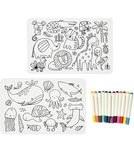 Colouring Activity Placemats For Kids Washable Easily Wipe Clean FDA A – 4 The New You - View #10
