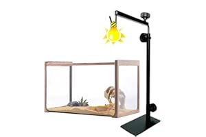 AMZTEMU Supporto per lampada a staffa fissa per rettile, Supporto regolabile per lampada rettile, per anfibi, lucertole, tartarughe, serpenti, draghi