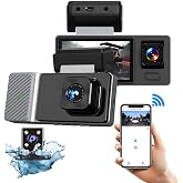 Hasuba 3 Kameralı Ara&ccedil; İ&ccedil;i Kamera Seti - 1080P Full HD Wi-Fi Destekli Ara&ccedil; Kameralı G&uuml;venlik Sistemi, 170&deg; Geniş A&ccedil;ı, Gece G&ouml;