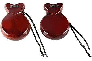 Gbtdoface Spanish Castanets, Set of 2 Pairs for Musical Talents and Performance(Brown), 1120772289