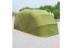 CAULO Allwetterfester Carport, Mobile Faltgarage, Auto-Markise, halbautomatischer Anti-Exposition-Carport, abschließbarer, langlebiger Unterstand, 18 Fuß (Green)