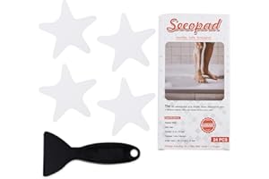 Secopad Adesivi Antiscivolo per Vasca da Bagno Strisce adesive con Raschietto di Alta qualita (Bianco)