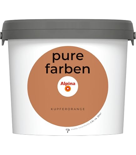Alpina pure farben Wandfarbe – Rhabarberrot – Innenfarbe – 2,5 Liter