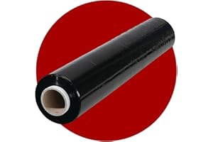 AMD NEXUS Multi Use Strong Pallet Wrap Cling Film | Tear Resistant | Water & Moisture Proof Pallet Stretch Shrink Wrap| High-Quality Easy to Use Pallet Wrap 400mm x 250m (Black, 1 Roll)
