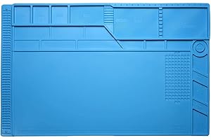 55x 35cm Lötmatte Antistatische Reparatur Matte, Aweohtle Magnetische 500℃ Hitzebeständige Silikonmatte Arbeitsmatte für Kamera Elektronische Laptop Handy Reperatur- (Maximale Größe)