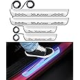 Fabtec Car Door Foot Step Sill Plate with Mirror Finish LED Compatible with Mahindra Xuv 700 (Set of 4pcs, Blue)(6 Month Warranty)