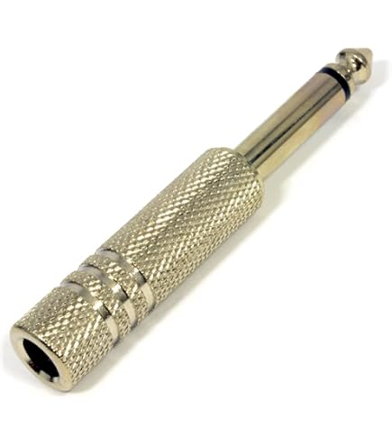 Adaptateur Double Mini-Jack 3.5 Mm Stéréo Femelle Vers Jack 6.3 Mm Mâle Stéréo, Corps Plastique