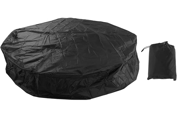 Housse de protection ronde pour , spa gonflable, pour piscine, , baignoire, en polyester 190, imperméable (210 x 30 cm, noir)