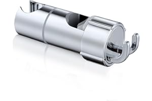 DIKER Staffa Supporto Doccia, Asta Soffione Doccetta, Regolabile Doccetta Scorrevole ABS Cromo Accessori Bagno Diametro (16-27mm, Argento)