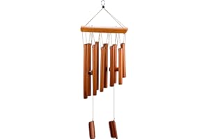 Kupink Bamboo Wind Chime for Indoor and Outdoor with Natural Relaxing Sound for Home Decoration Hanging Gifts