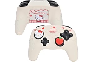Kuitmor Coque de manette Switch Pro en silicone souple, antidérapante, avec 2 capuchons de pouce et 2 autocollants