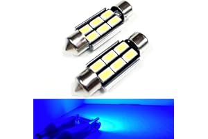 SOCAL-LED LIGHTING SOCAL-LED 2x 4210 42mm Festoon LED Bulbs Canbus 6W High Power Bright SMD 5730 Interior Dome Light, Map Light, Blue
