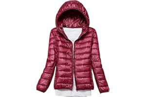 HAXNOHEY Doudoune Legere Femme Doudoune Légère Femme Hiver Veste Doudoune Capuche Fine Ultralight Femme Grande Taille Veste Matelassée Puffer Jacket Femme Blouson Doudoune Duvet Plume Cintrée Oversize Femme