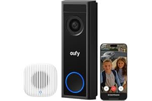 EUFY SECURITY eufy Video Doorbell Camera Wireless C30 with Chime 2, Live Video Calls, 2K FHD, 10 Bell Sounds, Bluetooth Auto-Pairing, Battery Powered, Easy Installation, HomeBase S380 Compatible, No Monthly Fee