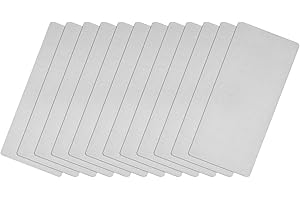 sourcing map Blank Metal Card, 2" x 0.9" Brushed 201 Stainless Steel Plate for DIY Laser Engraving Nameplate, 0.4mm Thick Silver Tone 12 Pcs