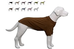 Lovelonglong Ribbed Dog T-shirt Cotton Knitted Dog Sweaters for All Season Pet T-shirts for Large Medium Small Dogs Coffee XL