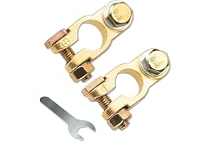 HKQP 1 Paio Morsetti Batteria Terminale Morsetto 12v/24v Safe And Firm Batteria Auto Morsetto Morsetti Batteria Auto Con Bulloni Per Auto Batteria Auto Cavi Batteria Connettore Auto Con 1 Chiave Inglese