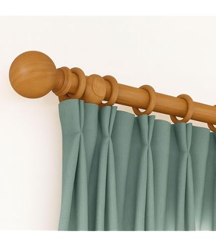 SPEEDY Products Set Di Bastoni Per Tende In Legno Di Pino Antico – 150 Cm X 2,8 Cm – Include Terminali, Supporti E Anelli