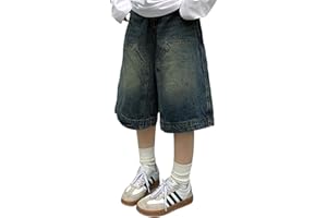 Miaoyak Y2K Vintage Baggy Jean Shorts Womens Washed Wide Leg Capri Pants Casual Barrel Jeans Denim Shorts Mens Oversized Jorts