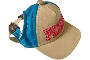 feiling Casquette de Baseball pour Chiot Petit Chien Tendance Chat Chapeau de Soleil Réglable avec Trous d'oreilles Sport Dog Hat avec Mentonnière Cap de Animaux (S, Bleu)