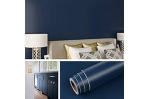 Livelynine Tapeta samoprzylepna, ciemnoniebieska, 40 cm x 10 m, folia samoprzylepna do mebli, niebieska, folia do mebli, kuchni, matowa, zmywalna, tapeta do sypialni, korytarza, pokoju dziecięcego,