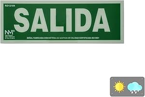 FOREVER PRINT, S.L. (NORMALUZ) RD12104 - Señal luminiscente de salida de PVC clase B, 10,5x30 cm homolagada, Verde