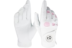 FINGER TEN Gants De Golf Femme Main Gauche Droite en Cuir Cabretta Marqueur De Balle， Gant Durable Confortable Doux Taille S M L XL