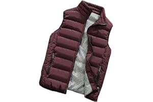 Chickwin Doudoune Sans Manche Gilet, Homme Casual Chaud Veste Blouson Hiver Gilet Padded Bodywarmer de Sport Doudoune Légère Manteau Epais