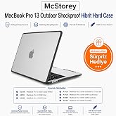 McStorey MacBook Pro 13 Darbe Korumalı Kılıf A1706 A1708 A1989 A2159 A2251 A2289 A2338 M1 M2 Uyumlu Mat Sert Kapak Koruyucu K