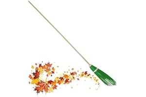 FOFO' FERCASASHOP- Scopa verde in pvc tipo bamboo per esterni con manico cm.150