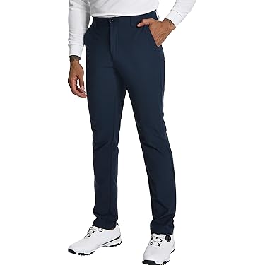 Pantaloni Da Golf Uomo Aoli Ray - Slim Fit, Impermeabili, Leggeri - Con Tasche Per Tee - Blu Navy - Foto 8