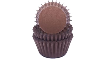 Miss Bakery's House® Mini moules à muffins - papier - Ø 32 mm x 20 mm - marron- 200 pièces - pâtisserie - confiserie - caissettes pour cupcakes et sucreries - petits fours
