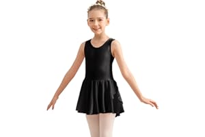 Mulnall Girls Tank Ballet Leotards with Skirt Toddler Long Sleeve Dance Dress,Cute Butterfly Hollow Back