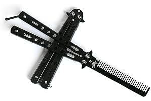 Sricam Folding comb unique metal Black butterfly comb