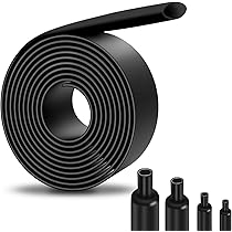 Sourcing Map 100mm Plat Gaine Thermorétractable PVC Enveloppe Batterie 4m Bleu