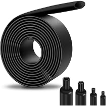 Sourcingmap Heat Shrink Tubing - 35mm Diameter, 2:1 Shrink Ratio, 1m Length, Black Polyolefin