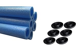 Clever Leon 6 Tubi In Schiuma Per Trampolino 180 cm (6 Barre), Protezione Per Aste Di Trampolino, Copertura In Gommapiuma Per Aste, Imbottitura In Schiuma (blu)