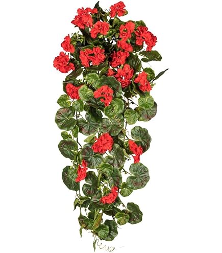 Künstliche Geranie Rot, 40 Cm – UV-beständige Kunstpflanze Für Innen & Außen