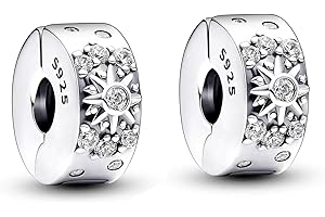 Fokroin 2 Pièces Charms Femme, Charme Pearl en argent sterling 925, Bracelet, Collier, pour Bracelet et Collier Pandor, Breloque Pendentif Perles Bijoux Cadeaux Anniversaire Mères Sœur