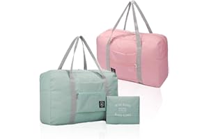 FATIYA (2er Pack) Faltbare Reisetasche, wasserdichte Handgepäcktasche, leichte Reisetasche für Sport, Fitness, Urlaub