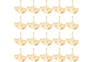 UNICRAFTALE 20 pcs Doré Breloque Feuille de Ginkgo Breloque Acier Inoxydable Pendentifs Métal Feuille Motif Breloques pour la Fabrication de Bijoux