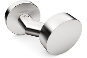 Sempro 1 poignée de porte à bouton poussoir R2 en acier inoxydable V2A, bouton de porte fixe rond pour portes de maison et portes intérieures