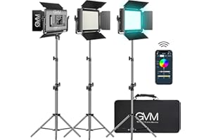 GVM GREAT VIDEO MAKER GVM LED Zestaw wideo, 60W LED Podświetlanie wideo ze stacjami, 3200K~5600K APP-Sterowanie LED Studioświatła Dźwięk wideo YouTube Streaming światła fotografii Studioset, led Zestaw wideo