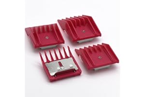 ZEROKIWI 4 guides professionnels type A5 pour tondeuses animales : 3mm, 6mm, 10mm, 13mm Compatibles Oster A5, Andis AG/BG, Wahl KM5/10 et la plupart des tondeuses type A5 pour animaux (Fuchsia)