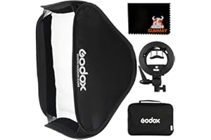 Godox Kit de Modificateur de Lumière Boîte de lumière softbox 80x80cm + Nouveau Forme de S Sabot de Support de flash (Monture Bowens) pour Flash Godox V850 V860c AD360 Canon 430EX/430EX II 580EX Nikon SB 800 YONGNUO 568 EX II etc.