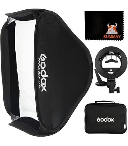 Softbox Carré Godox UL-Box 90x90 Cm Avec Monture Bowens - Pliable Rapide, Avec Grille Et Diffuseurs - Pour éclairage Photo/vidéo - 12