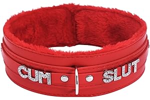 ADEMISHIA Pink Fluffy Choker Necklace For Women, Soft Plush Leather Collar With Rhinestones Letters Punk Gothic Cosplay Jewelry