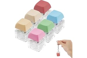 KINBOM 6 Stück Keyboard Fidget Schlüsselanhänger Clip, Abnehmbar Karabiner Schlüsselanhänger Keycap Fidget Keychain Clicker Finger Dekompressions Spielzeug für Erwachsene Studenten Stress Abbauen